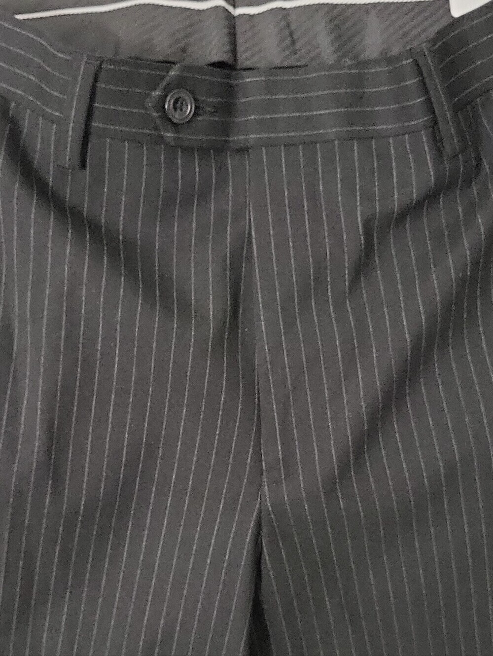 Michael Kors Men's Black Pinstripe Dress Pants 34W x 30L Flat Front - Picture 9 of 16